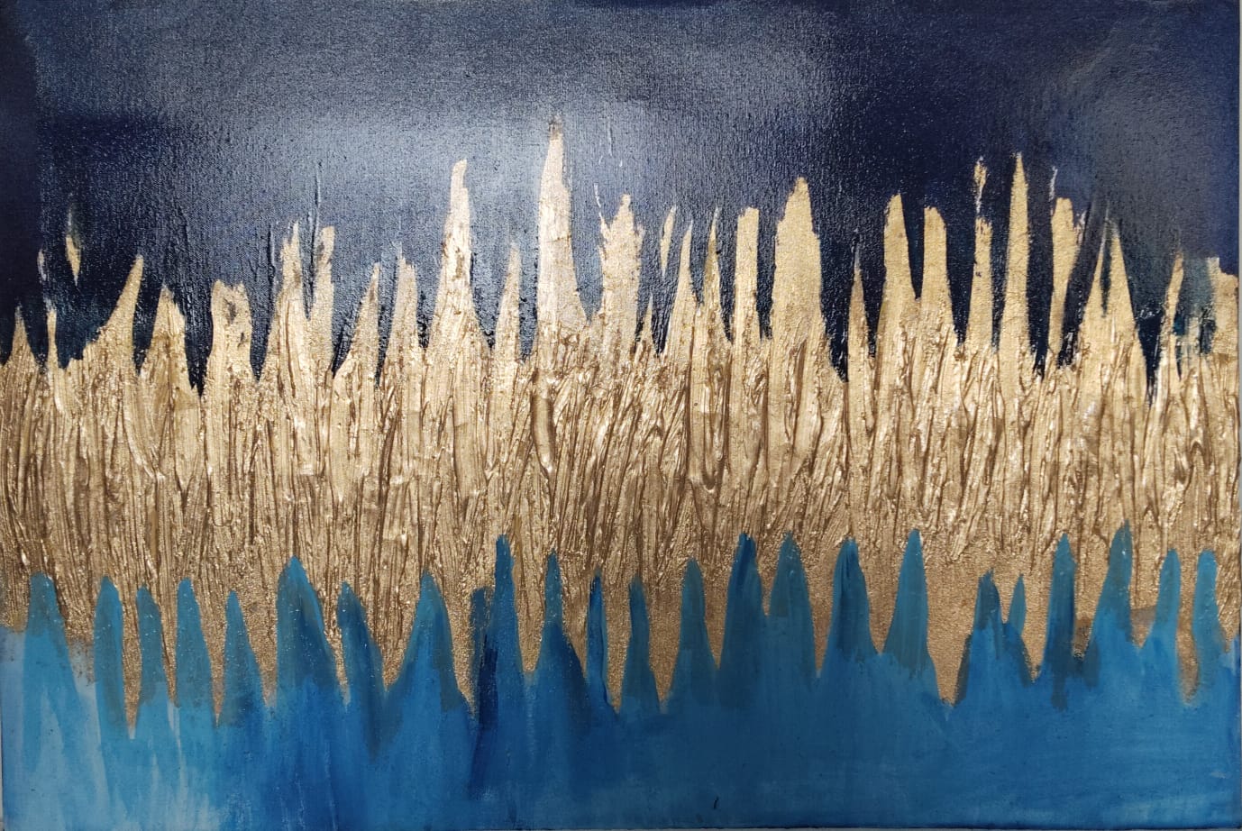GOLDEN LEAVES ACRYLIC WALL FRAME