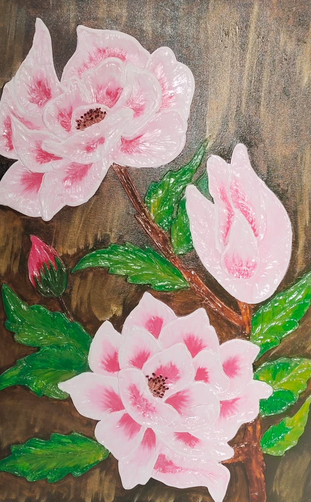 PINK BEAUTY TEXTURE ART WALL FRAME