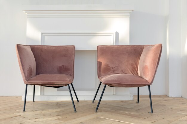 Modern Velvet Lounge Chairs (Set of 2)